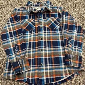 Ruff Hewn Kids Plaid Shirt in Blue, Orange, size small (5)